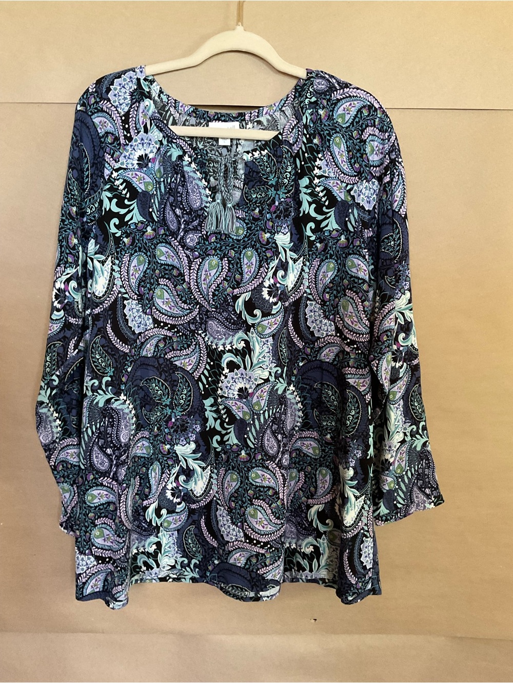 J. Jill. Women’s Paisley Peasant Blouse. Long sleeve. Size L.